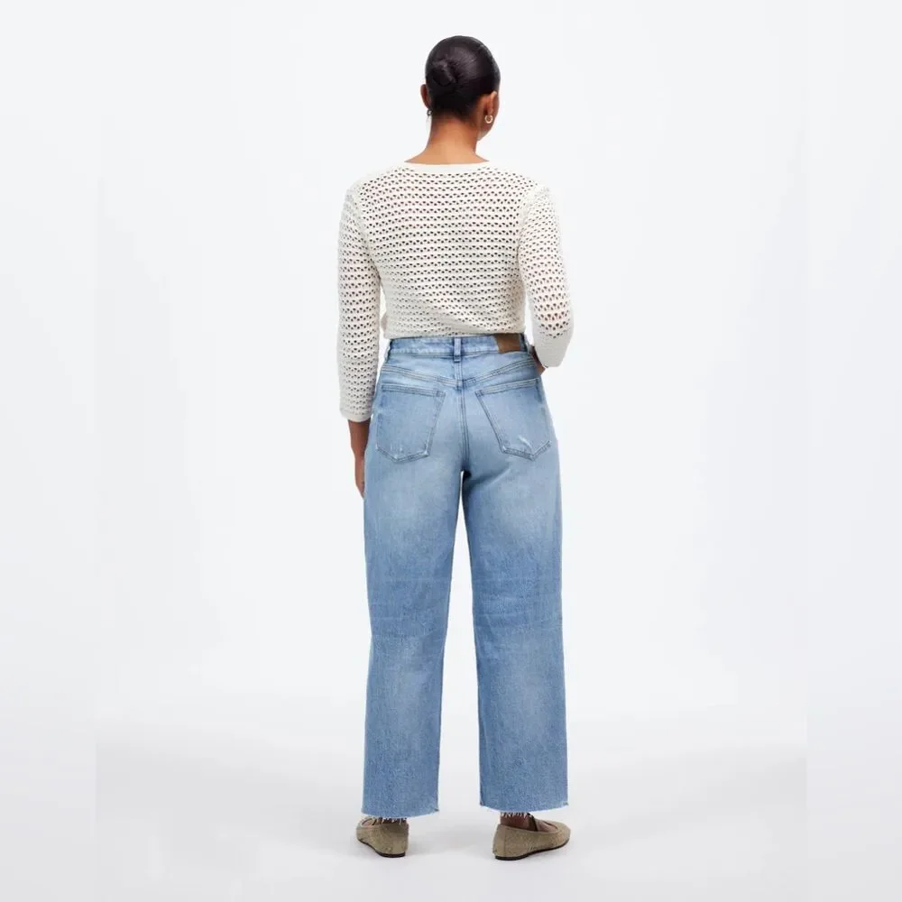 Madewell The Curvy Perfect Vintage Wide Leg Crop Jean Hallstead Wash Size 24 NWT